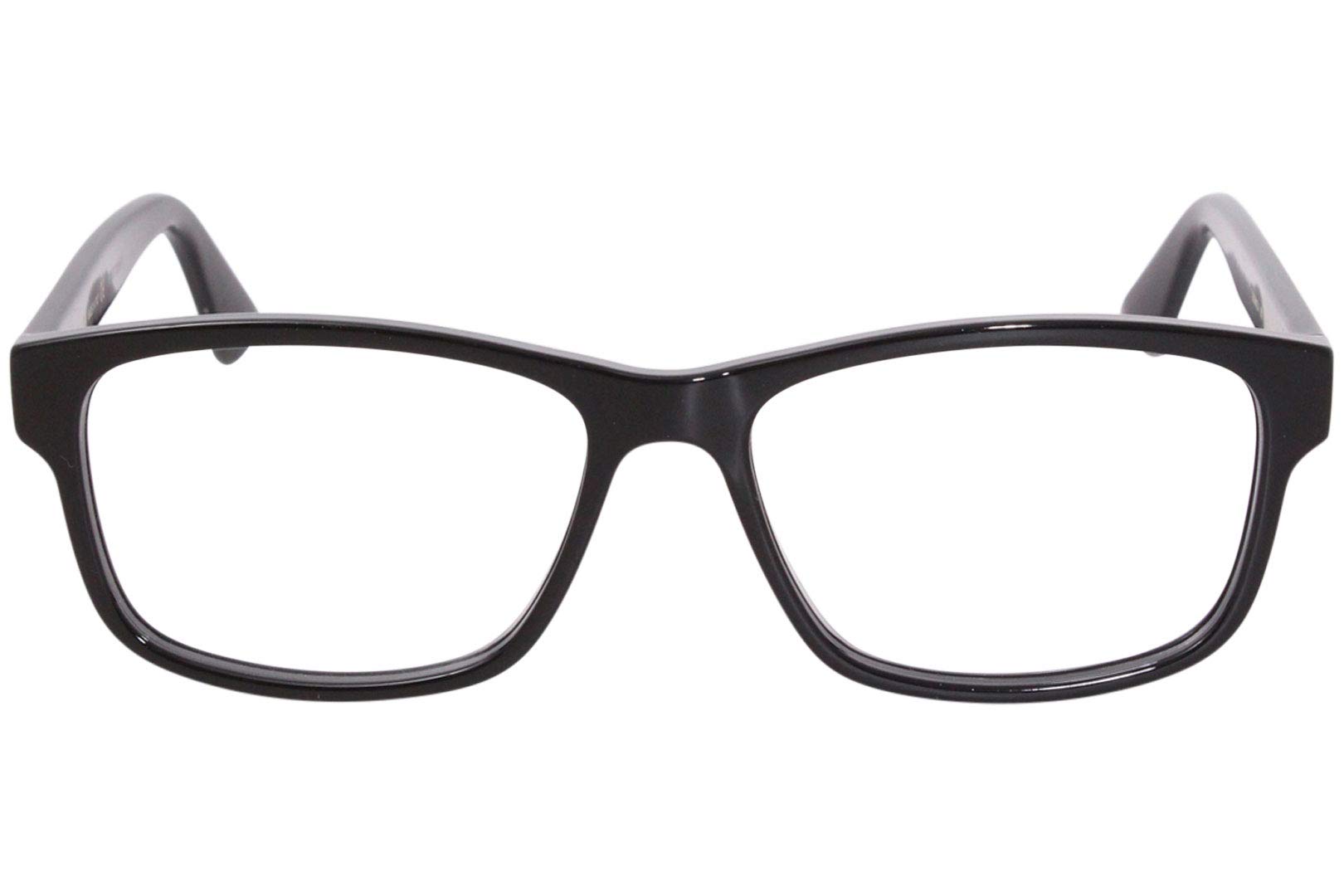 Gucci Web Men's GG0640OA 001 Black Full Rim Rectangular Eyeglasses 55mm