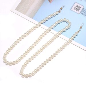 YAHPERN Pearls Bead Eyeglass Chain Sunglasses Holder Strap Eyewear Retainer Glasses Strap Cords Lanyard Necklace