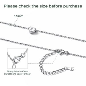 ChicSilver Initial necklaces for Women 925 Sterling Silver Small Heart Necklace Alphabet Letter J Necklace for Women - 16"+2"