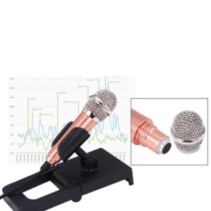 Gilroy 3.5mm Mini Portable Vocal/Instrument Microphone with Stand For Mobile Phone Laptop Notebook Golden