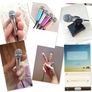 Gilroy 3.5mm Mini Portable Vocal/Instrument Microphone with Stand For Mobile Phone Laptop Notebook Golden