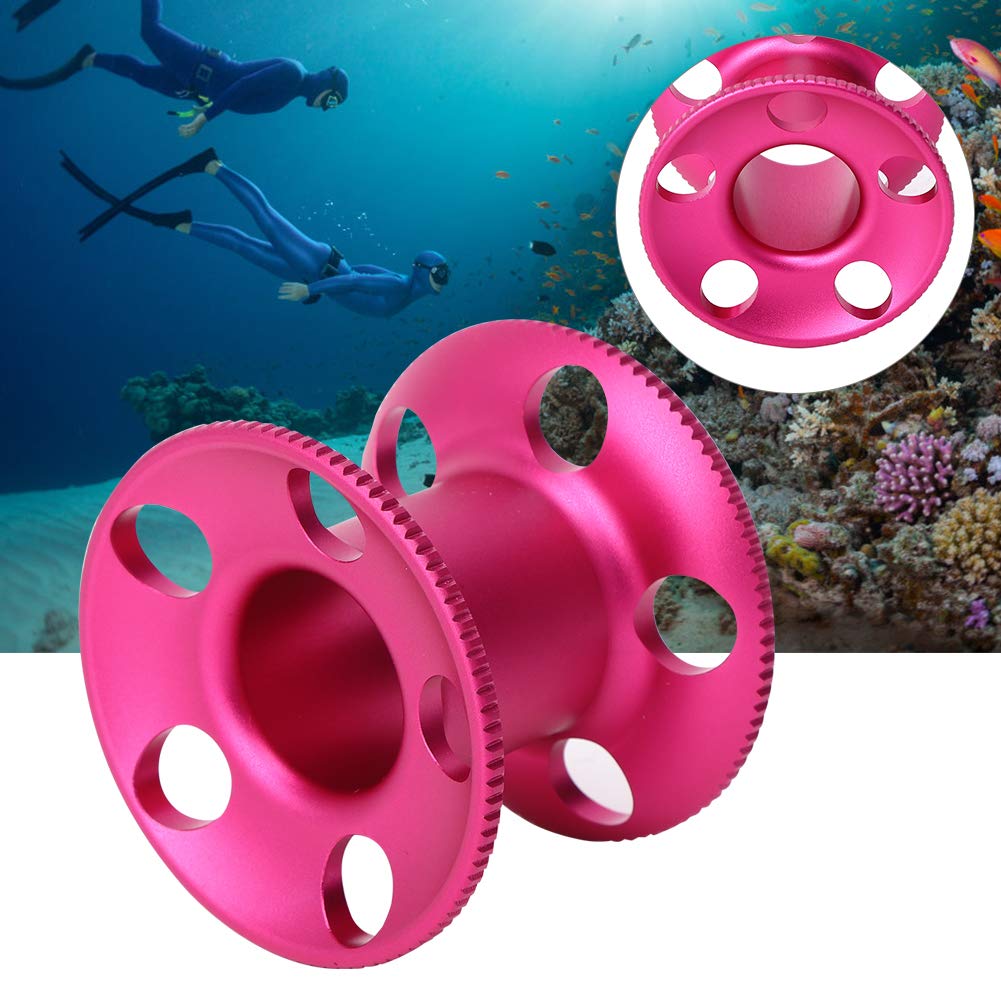 Keen so Aluminum Alloy Diving Spool Reel Guideline Underwater Finger Spool Reel for Freediving Snorkeling (Red) Diving