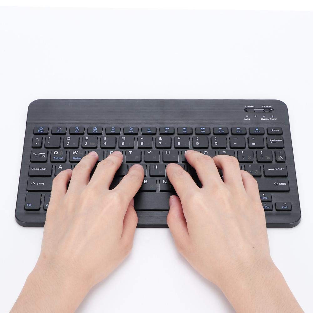 Tosuny USB Keyboard with Russian English, 80 Keyboard 10.1" Bluetooth Keyboard, Lightweight, Waterproof, Dustproof Slim Ultra Wide Wireless Keyboard