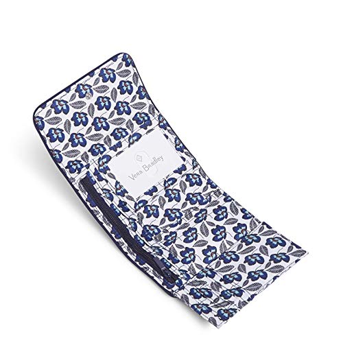 Vera Bradley Women's Performance Twill Riley Compact Wallet With RFID Protection, Classic Navy, One Size