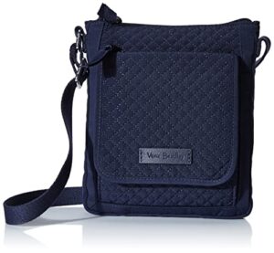 vera bradley women's microfiber mini hipster crossbody purse with rfid protection, navy, one size