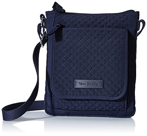 Vera Bradley Women's Microfiber Mini Hipster Crossbody Purse With RFID Protection, Navy, One Size