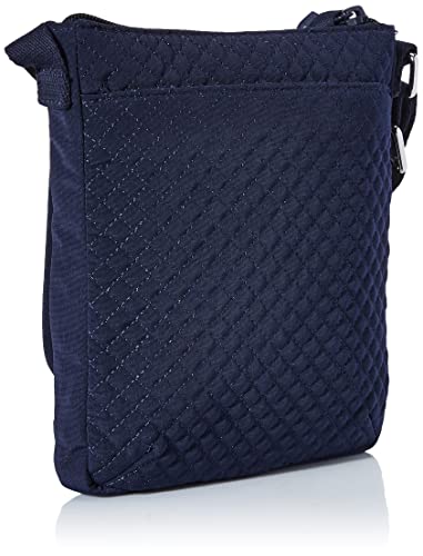 Vera Bradley Women's Microfiber Mini Hipster Crossbody Purse With RFID Protection, Navy, One Size