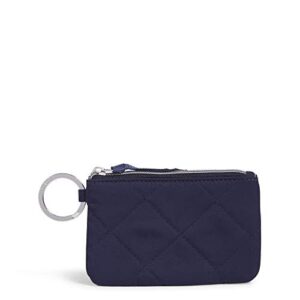 vera bradley women's performance twill zip id case wallet, classic navy, one size