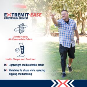 EXTREMIT-EASE Compression Garment 30-50 mmHg Lower Leg Compression Wrap - Ideal for Mild to Moderate Lymphedema Swelling, Venous Insufficiency, and Post-Op Edema - Small, Regular, Tan