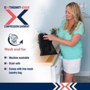 EXTREMIT-EASE Compression Garment 30-50 mmHg Lower Leg Compression Wrap - Ideal for Mild to Moderate Lymphedema Swelling, Venous Insufficiency, and Post-Op Edema - Small, Regular, Tan