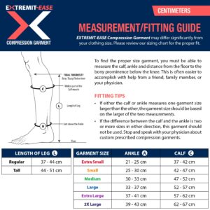 EXTREMIT-EASE Compression Garment 30-50 mmHg Lower Leg Compression Wrap - Ideal for Mild to Moderate Lymphedema Swelling, Venous Insufficiency, and Post-Op Edema - Small, Regular, Tan