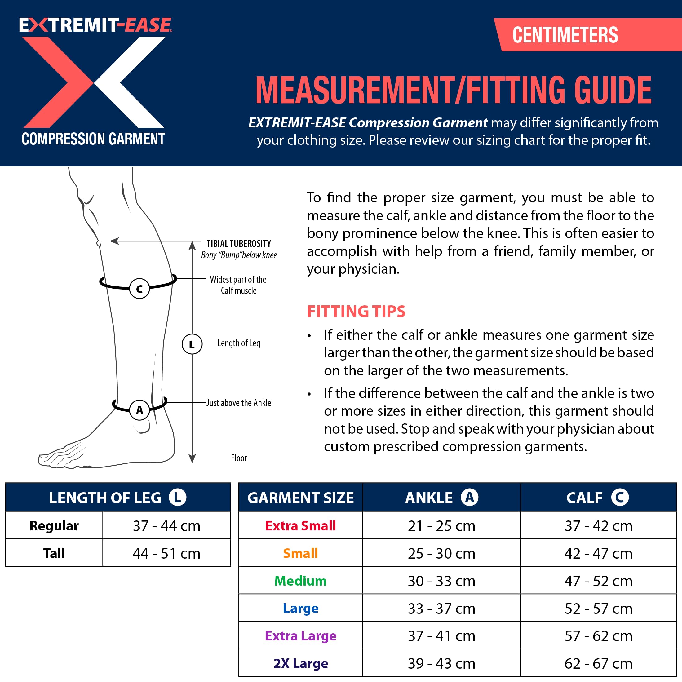 EXTREMIT-EASE Compression Garment 30-50 mmHg Lower Leg Compression Wrap - Ideal for Mild to Moderate Lymphedema Swelling, Venous Insufficiency, and Post-Op Edema - Small, Regular, Tan