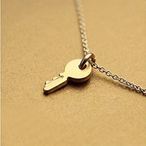 LANG XUAN Friendship Gold Key Necklace Good Luck Elephant Pendant Chain Necklace with Message Card Gift Card