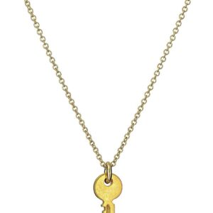 LANG XUAN Friendship Gold Key Necklace Good Luck Elephant Pendant Chain Necklace with Message Card Gift Card