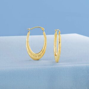 Ross-Simons 14kt Yellow Gold Oval Hoop Earrings