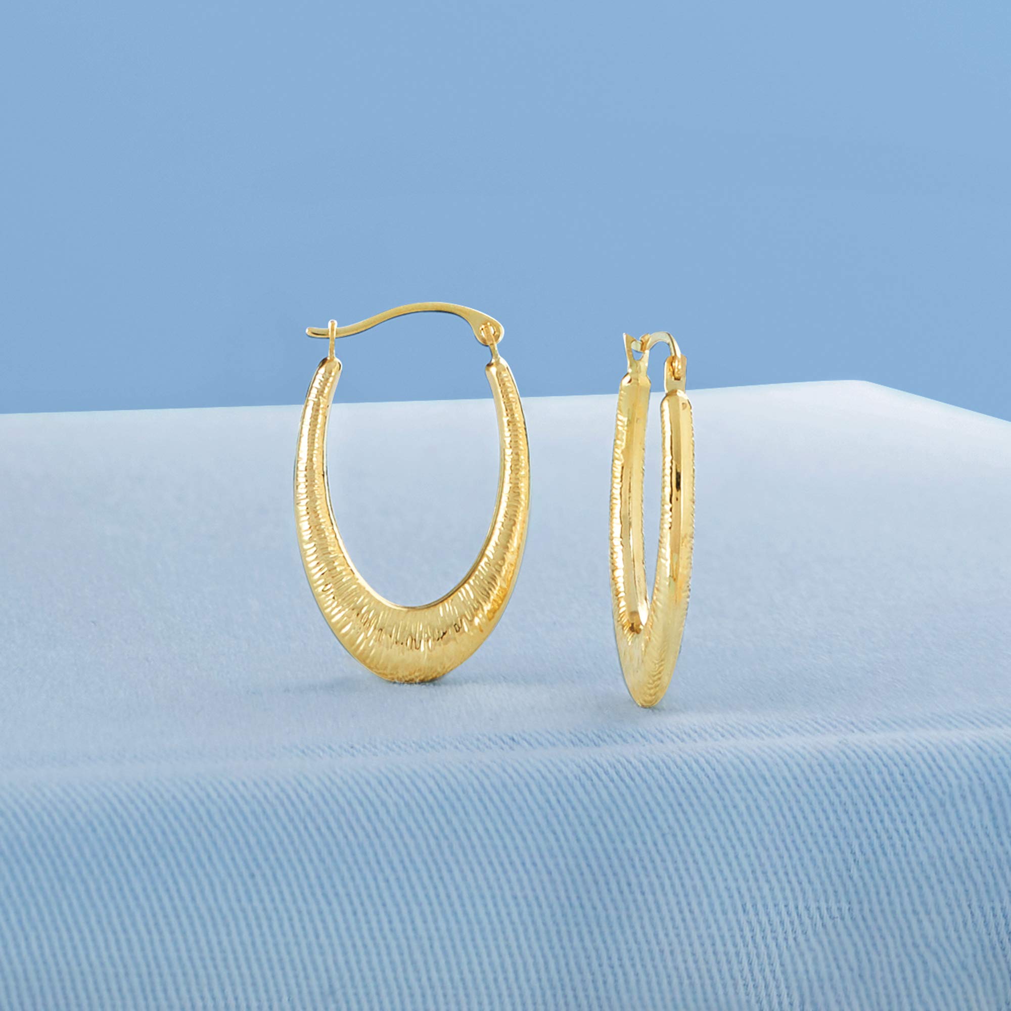 Ross-Simons 14kt Yellow Gold Oval Hoop Earrings