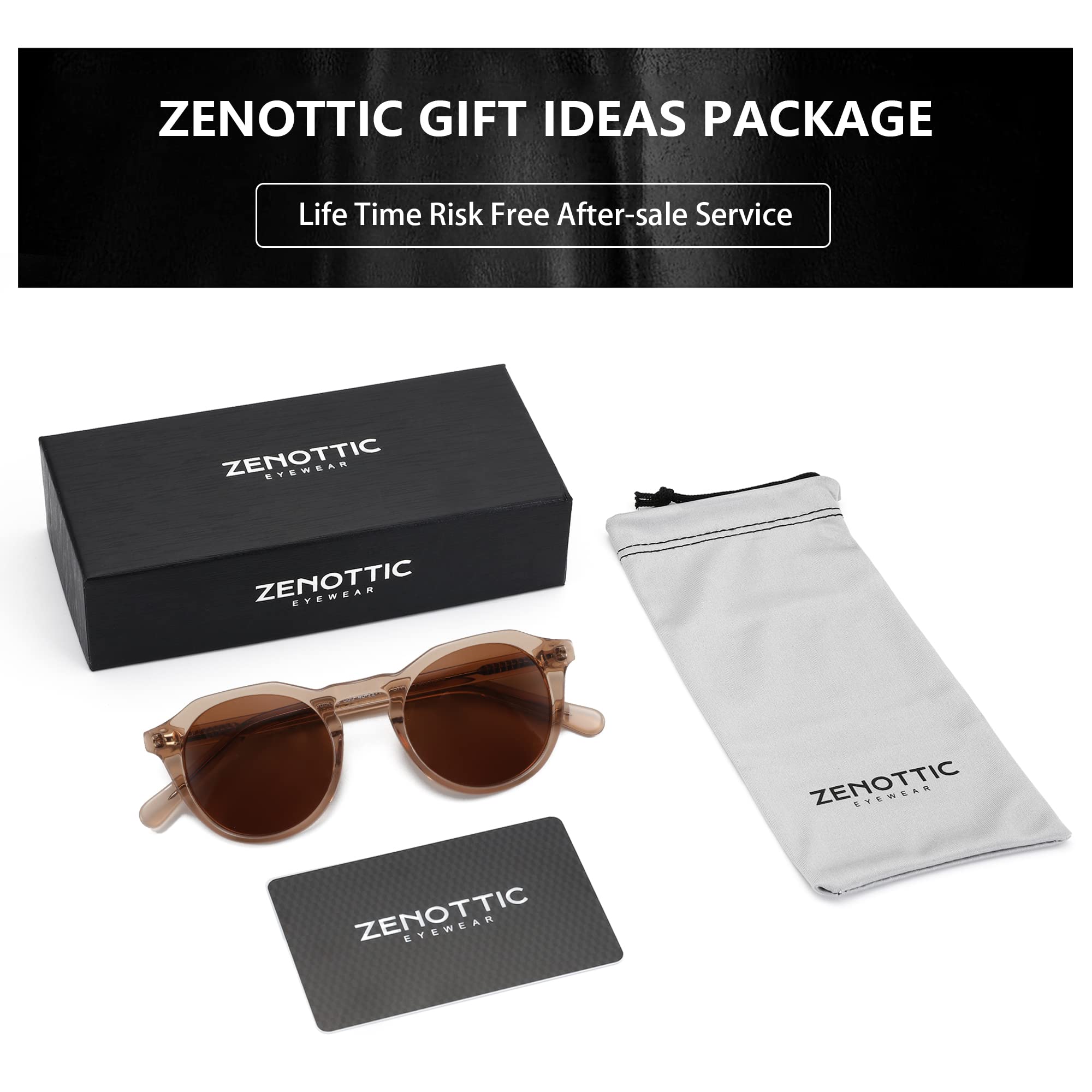 ZENOTTIC Vintage Round Polarized Sunglasses for Men Women UV400 Protection Retro Sun Glasses