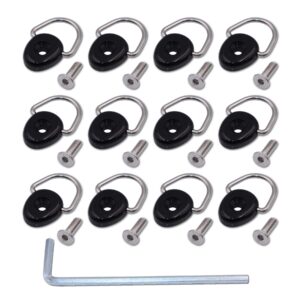 12 Pack of Fishing Rigging D-Ring Kayak with 304 M6 Screw Kit for Boat Canoe Kayak,Give Free Install Tools (Ellipse)