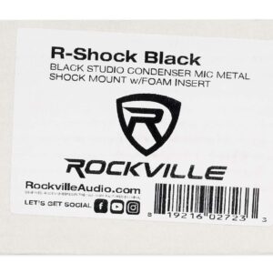 Rockville Metal Shock Mount for Studio Mic Recording Microphone (R Black)