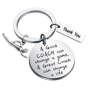 potiy coach appreciation gift swimming coach keychain a good coach can change a game swimming jewelry swimming gift thank you gift for swimming coaches (swimming coach keychain)