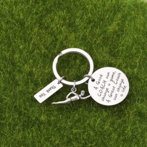 POTIY Coach Appreciation Gift Swimming Coach Keychain A Good Coach Can Change A Game Swimming Jewelry Swimming Gift Thank You Gift for Swimming Coaches (Swimming Coach Keychain)