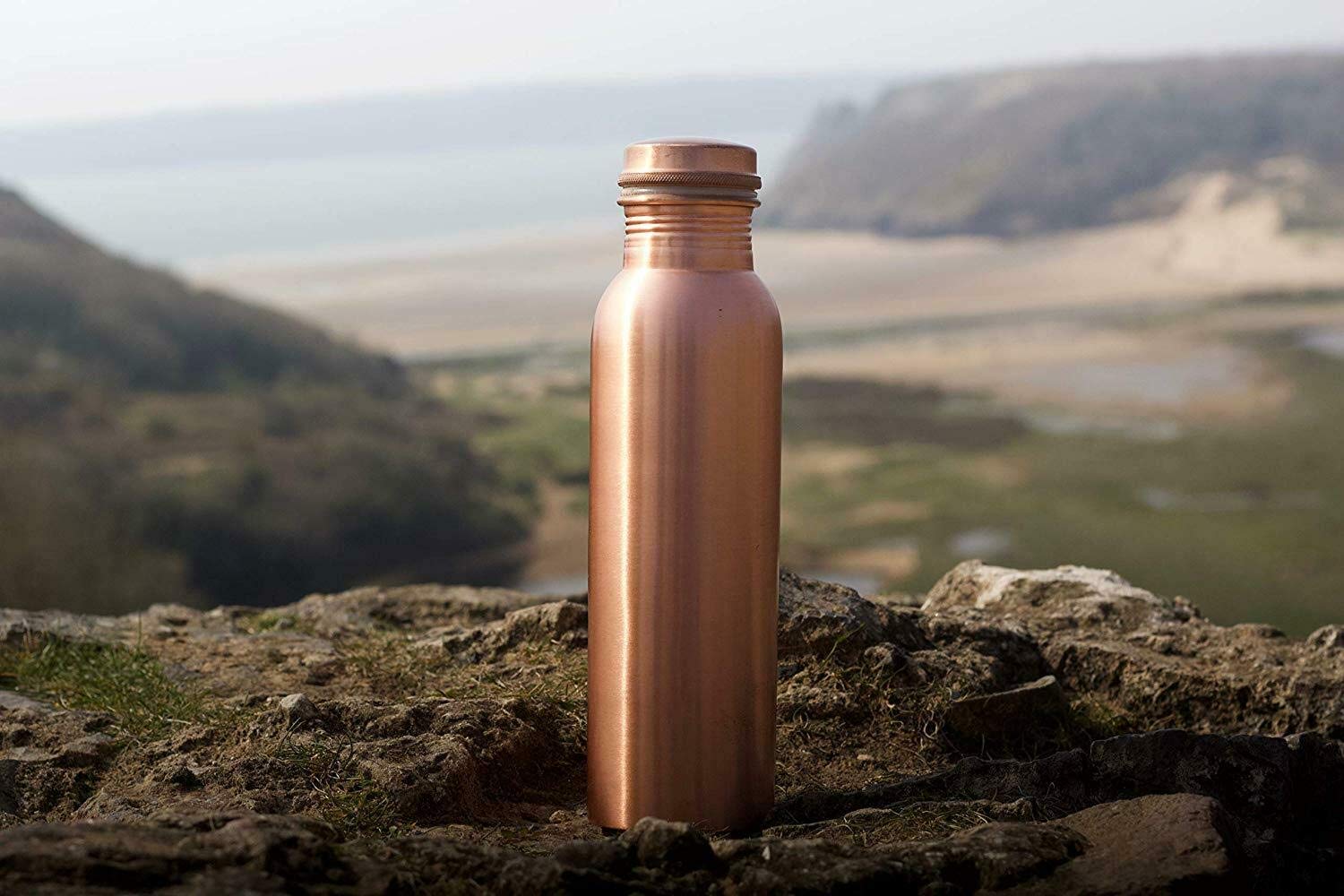 AUNERCART Pure Copper Water Bottle 32 oz Pitcher Sport Fitness Yoga Leak Proof Vessel Yoga Gym Sports Bottle