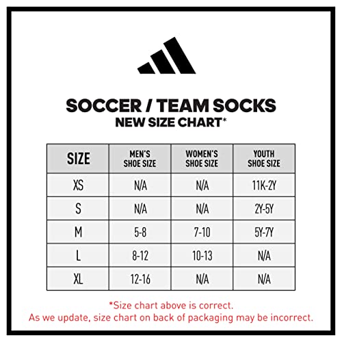 adidas Metro 5 Soccer Socks (1-Pair), White/Clear Grey/Black, Medium