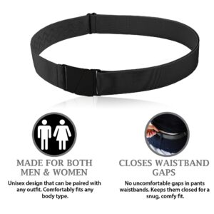 ONE-BELT No Show Invisible Elastic Belts for Women & Men Non Slip Fits waist upto 50 Inch. (Matte Black)