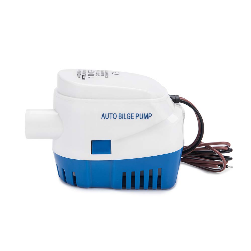 Dontmiss Automatic Submersible Small Boat Bilge Pump 12v 1100gph Auto with Float Switch bilge pump for boat(Outlet Diameter：1 1/8") (1100GPH)