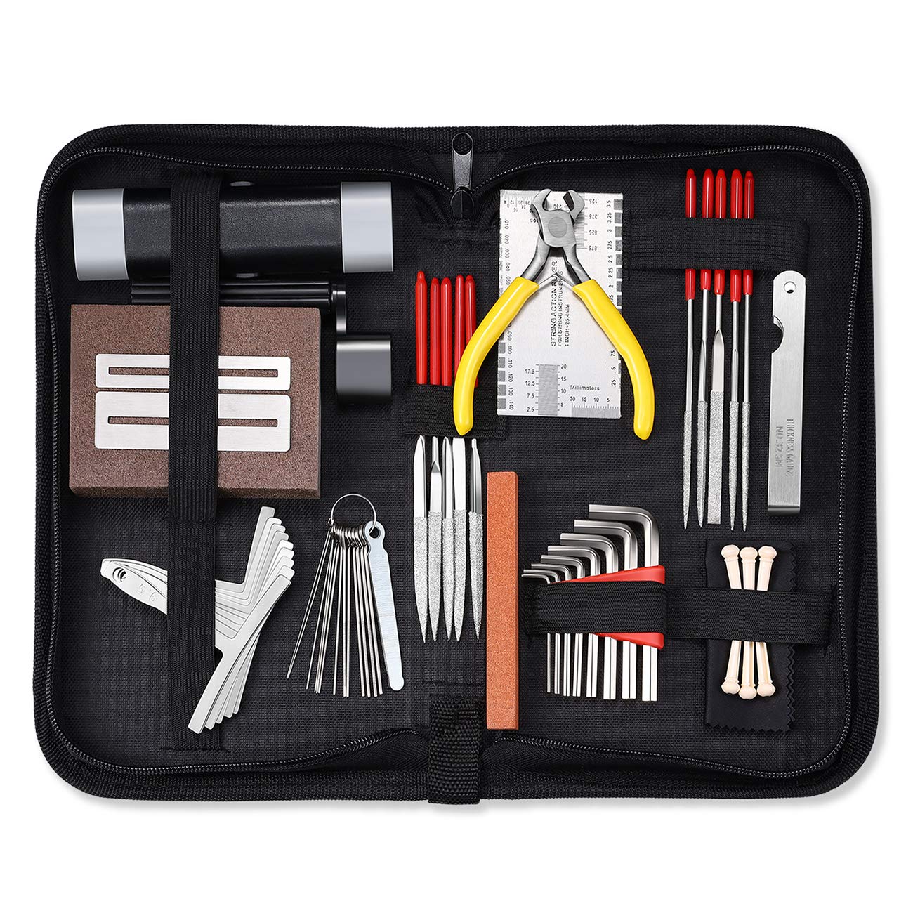 MIFOGE 45Pcs Guitar Repairing Maintenance Tool Kit with Carry Bag Large Care Set of Tools for Acoustic Guitar Electric Guitar Ukulele Bass Banjo,Perfect Gift for Music or String Instrument Enthusiast