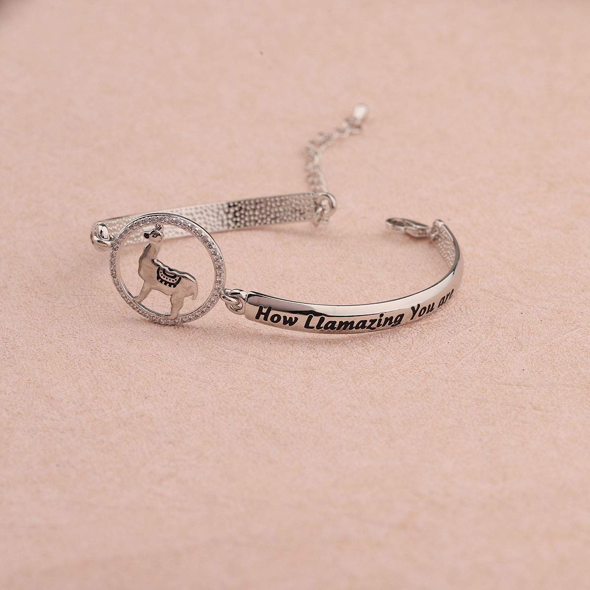 FOTAP Llama Gift Never Forget How Llamazing You Are Bracelet Alpaca Gifts (Llama S Bangle)