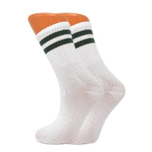 AWS/American Made Tennis Crew Socks for Women Cotton Athletic Striped Extra Thin 6 Pairs Shoe Size 5 to 10 (Style 1)