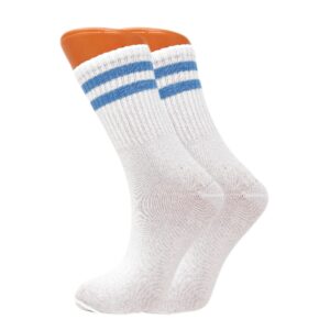 AWS/American Made Tennis Crew Socks for Women Cotton Athletic Striped Extra Thin 6 Pairs Shoe Size 5 to 10 (Style 1)