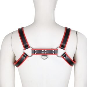 LEWECEEO Men's Faux Leather Body Chest Harness Belt Shoulder Cage Belt Party Costume