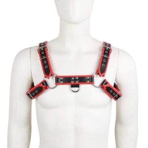 LEWECEEO Men's Faux Leather Body Chest Harness Belt Shoulder Cage Belt Party Costume