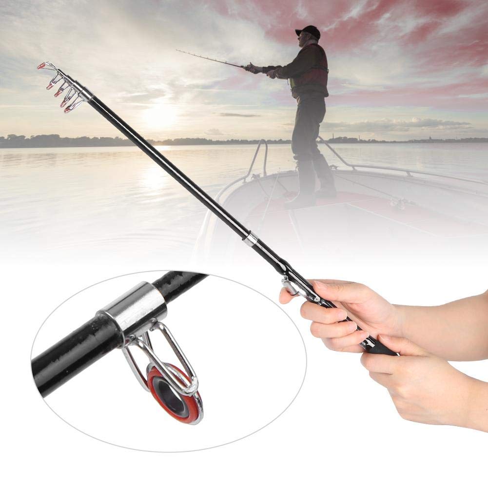 Telescopic Fishing Pole,Fishing Rod,Portable Ultra Short Telescopic Fishing Rod Long Throw Super Hard Glass Fiber Fishing Pole(1.2m/3.9ft)