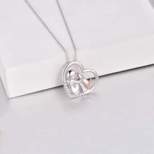 YFN Sterling Silver Keepsake Dog Pendant Necklace Dog Lover Memorial Gifts for Women (Dog Necklace)