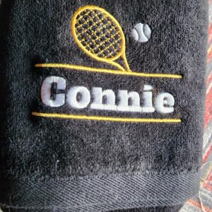 Printualist Personalized Tennis Towel - Custom Design & Your Embroidered Name - 16"x26", Navy, Absorbent Cotton Terry Velour Fabric