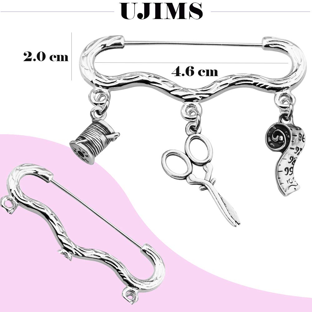 UJIMS Sewing Bracelet Sewing Lover Gift For Her Sewing Quilting with Lapel Pin Sewing Jewelry For Seamstress (Sewing Quilting Lapel Pin)