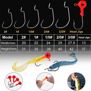 TOPFORT 187/343pcs Fishing Accessories Kit, Including Jig Hooks, Bullet Bass Casting Sinker Weights, Fishing Swivels Snaps, Sinker Slides, Fishing Set with Tackle Box