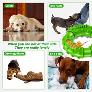 Feeko Dog Toys for Aggressive Chewers Large Breed, Non-Toxic Natural Rubber Long-Lasting Indestructible Dog Toys, Durable Puppy Chew Toy for Medium Large Dogs - Fun to Chew, Chase and Fetch (Green)