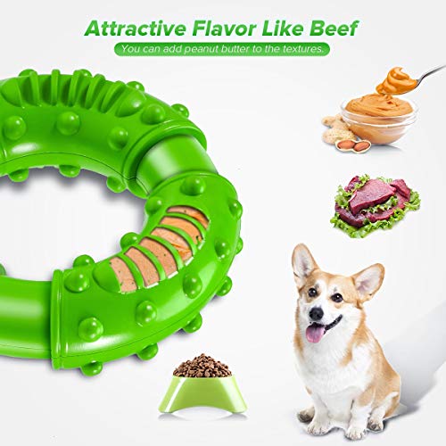 Feeko Dog Toys for Aggressive Chewers Large Breed, Non-Toxic Natural Rubber Long-Lasting Indestructible Dog Toys, Durable Puppy Chew Toy for Medium Large Dogs - Fun to Chew, Chase and Fetch (Green)