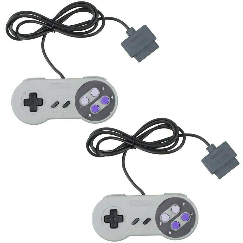 Rojuna 2 Packs Replacement Controller Gamepad for SNES, Game Controller for Original Super Nintendo Game Entertainment System