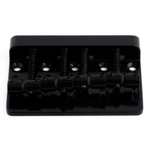 Metallor 4 String Bass Bridge Tailpiece Fixed Saddles for Electric Bass Guitar Jazz Bass or Precision Bass Black.