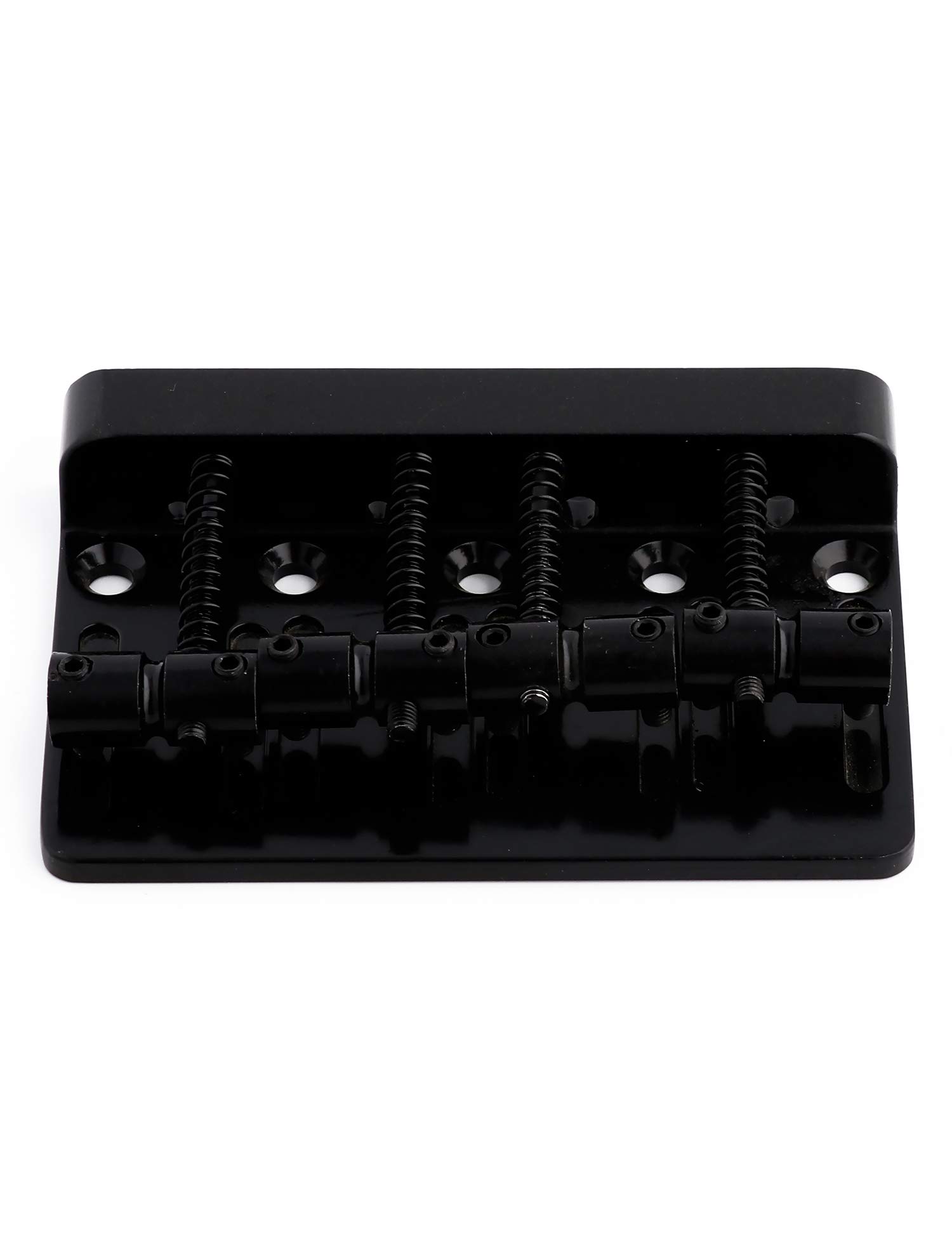 Metallor 4 String Bass Bridge Tailpiece Fixed Saddles for Electric Bass Guitar Jazz Bass or Precision Bass Black.