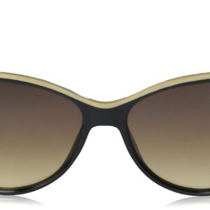 TAHARI Women's TH777 UV400 Protective Cat Eye Sunglasses. Elegant Gifts for Her, 55 mm, Black & Nude