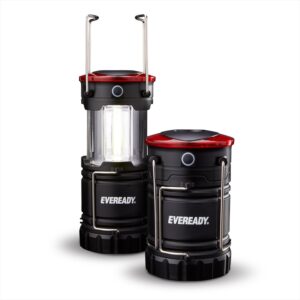 eveready led camping lantern 360 pro (2-pack), super bright tent lights, rugged water resistant led lanterns, 100 hour run-time (batteries included)