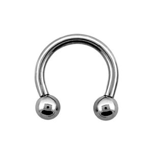 16G Titanium Horseshoe Circular Barbell for Septum Cartilage Helix Daith Tragus Piercings (12mm (1/2"))