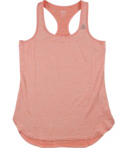 reebok womens singlet racerback tank top, orange, small