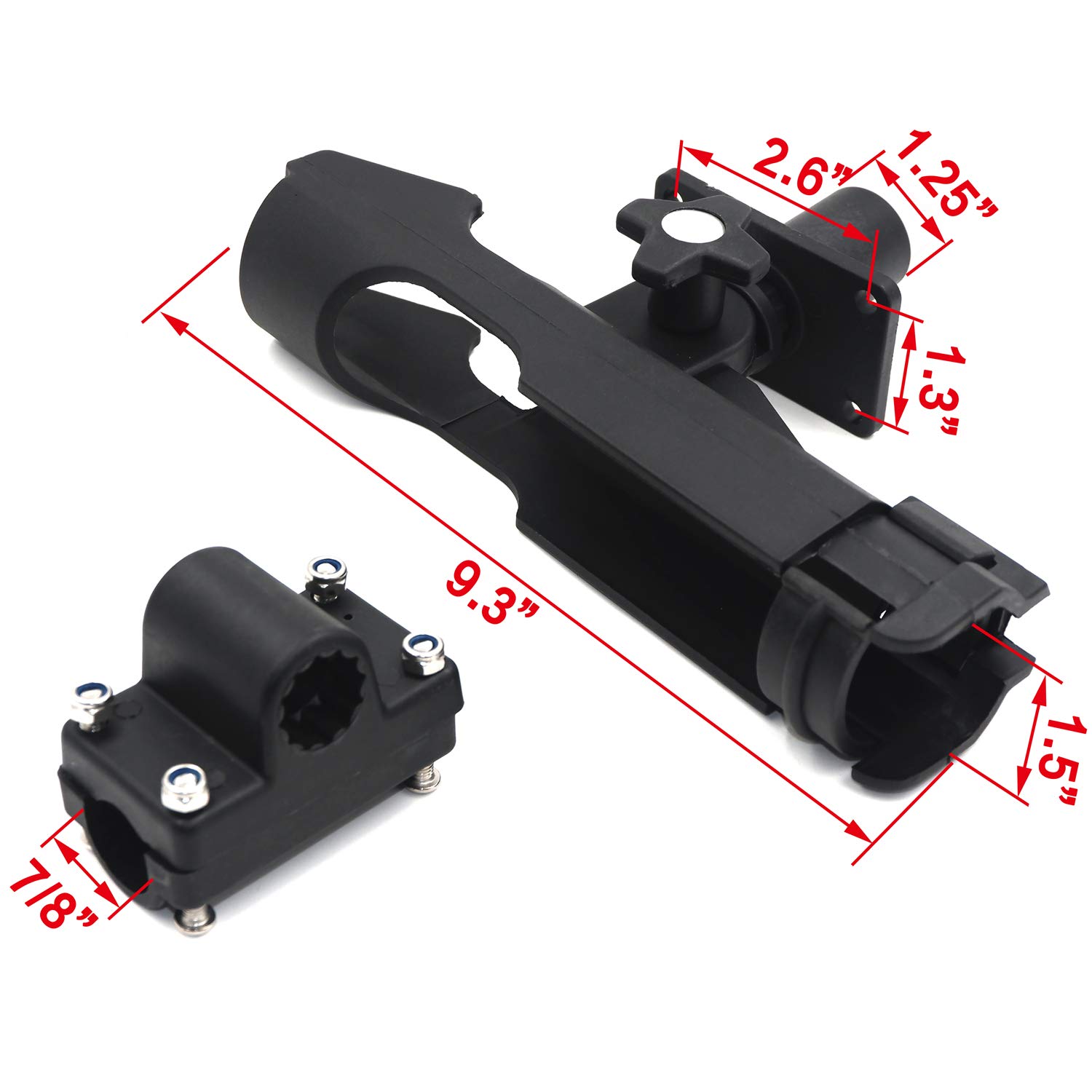 SMT- For Kayak Boat Fishing Pole Rod Holder Tackle Kit 1PC Adjustable Side Rail Mount [P/N:ET-FISHING001 X2]